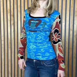 Custo Barcelona vintage graphic long sleeve tee